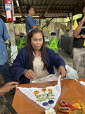 ฐานเรียนรู้ภูมิปัญญา การทำผ้าพิมพ์สีธรรมชาติ (ดอกไม้) ECO Printing