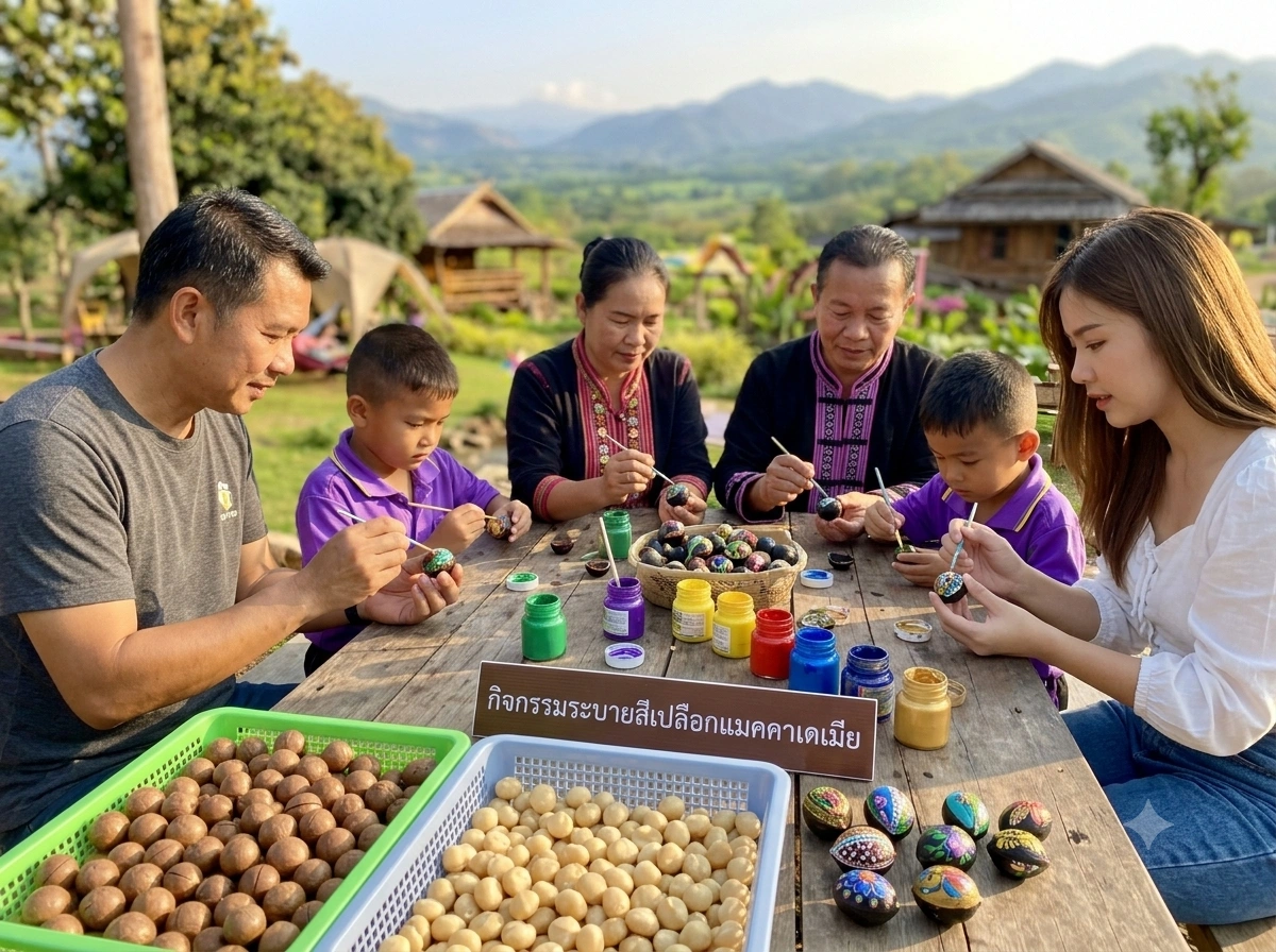 สร้างงานศิลปะจากเปลือกแมคคาเดเมีย