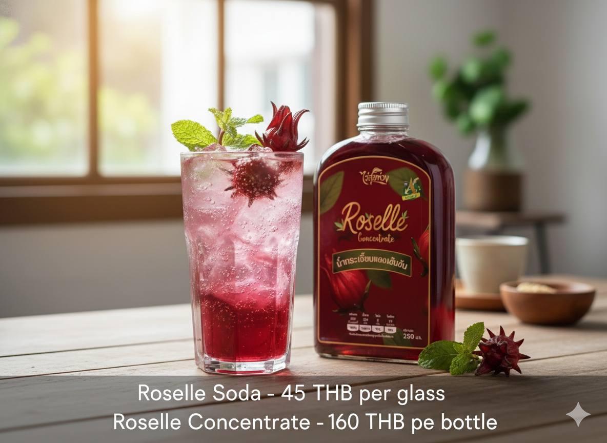 กระเจี๊ยบแดงปฃแปรรูป (Roselle syrub ,Roselle jam ,Roselle concentrate)