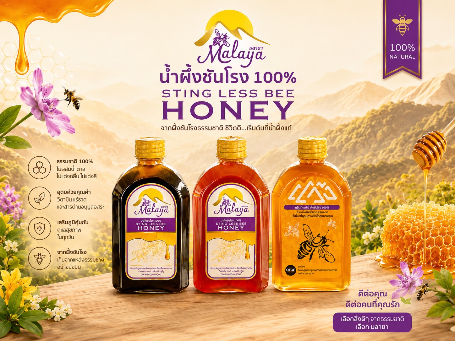 น้ำผึ้งชันโรงแท้ 100%