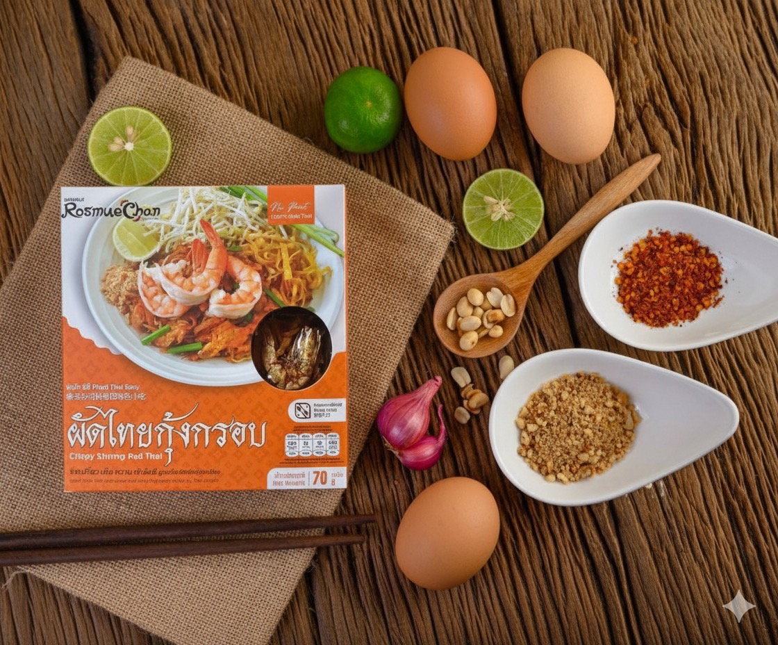 ผัดไทยกุ้งกรอบ