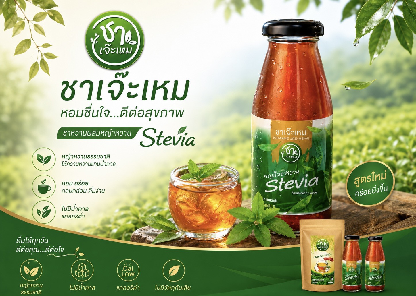 ชาเจ๊ะเหม (DE WANG TEA) แบบขวด