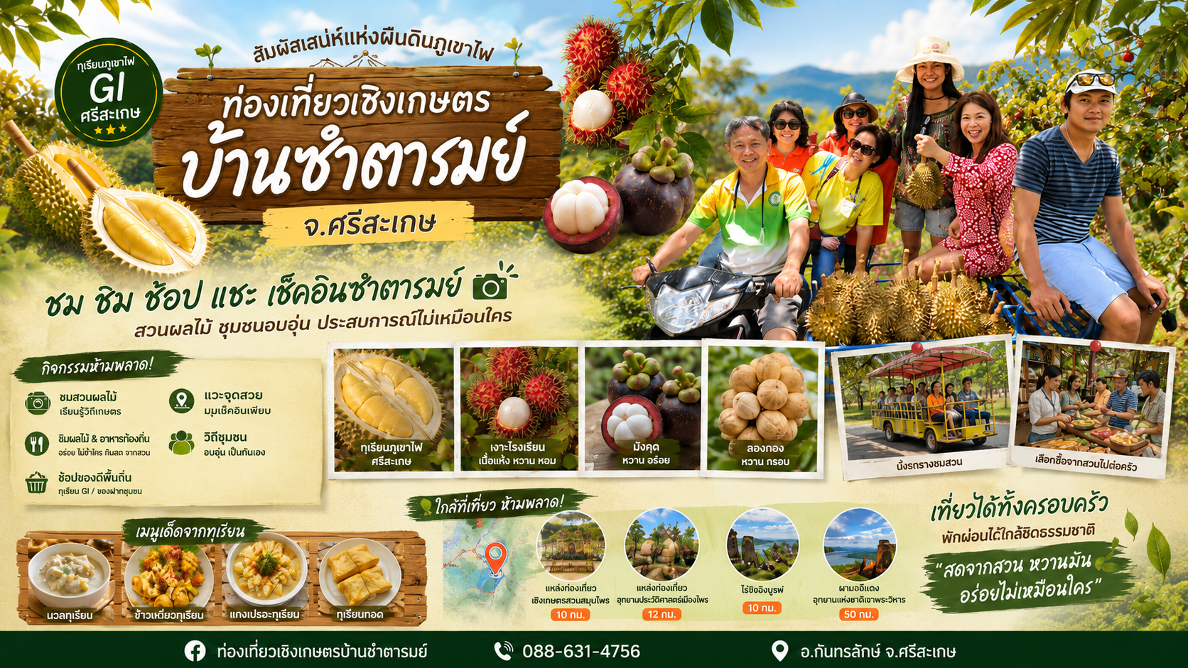 ภาพบรรยากาศ วิสาหกิจชุมชนท่องเที่ยวเชิงเกษตรบ้านซำตารมย์ ลำดับที่ 1