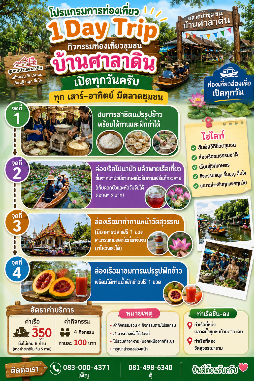 ภาพบรรยากาศ วิสาหกิจชุมชนล่องเรือชมสวนเลียบคลองมหาสวัสดิ์ ลำดับที่ 1